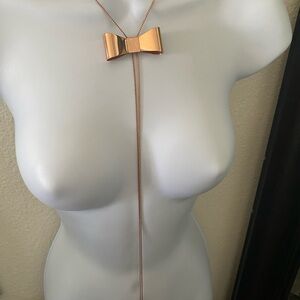 Gold Bow Pendant Necklace